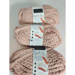 Touch Of Alpaca Thick & Quick Lion Brand Yarn Jumbo 7 Quartz 3 pack Lot